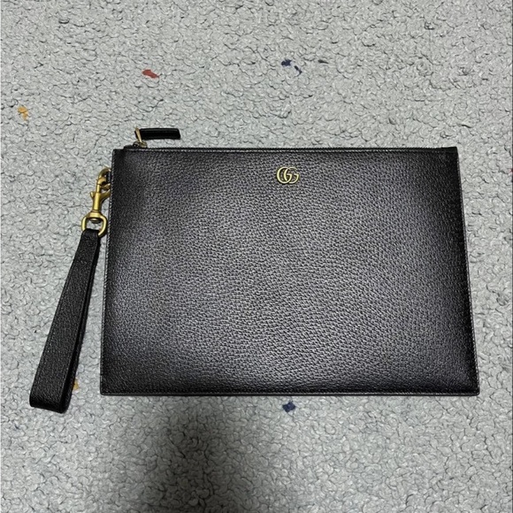 Gucci Handbags - Gucci Black Leather Wristlet